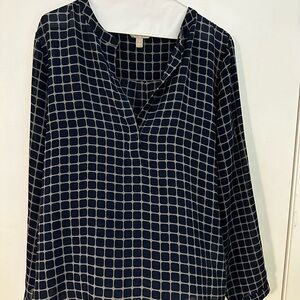 Navy Checkered Women's Banana Republic Tunic